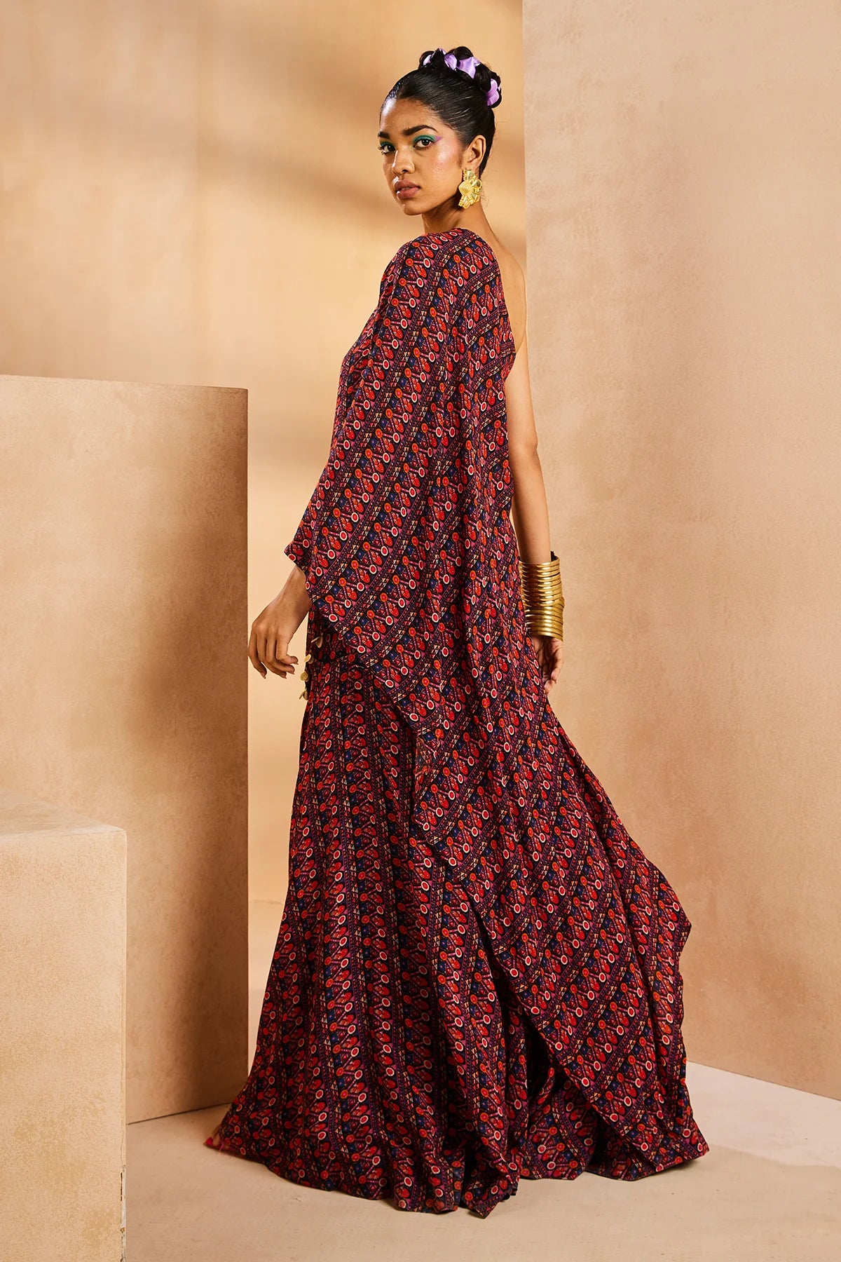 Black One Shoulder Kaftan 3 Black One Shoulder Kaftan - Image 3