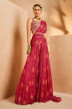Pink Vase Kalidar Saree -Lillys Clothing Shop IMG 3932