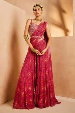 Pink Vase Kalidar Saree