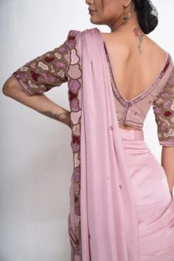 Lavender Modal Satin Pre-Draped Lehenga Saree Set -Lillys Clothing Shop IMG 0114