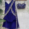 Indigo Blue Draped Ruffle Saree -Lillys Clothing Shop IMG 1218