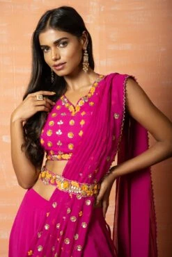 Purple Embroidered Sharara Saree Set -Lillys Clothing Shop IMG 1782