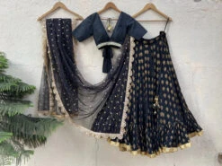 Black Ruffle Lehenga Set