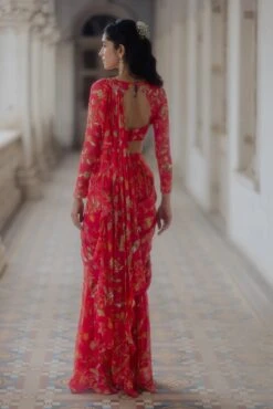 Peony Pink Pre Draped Saree -Lillys Clothing Shop IMG 7470 1472x2208 40fa5b83 8cba 437b aedb 130d8f0d1975