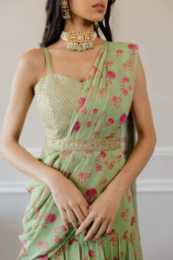 Pista Green Pre Draped Saree -Lillys Clothing Shop IMG 8520 670x 911ae3f1 953c 455a affd c68c81b85a4b