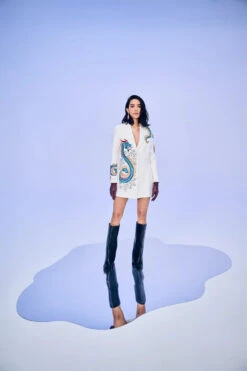 White Dragon Blazer Dress