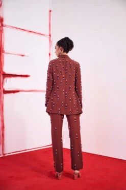 Brown Crystal Blazer Set -Lillys Clothing Shop JBF 4071