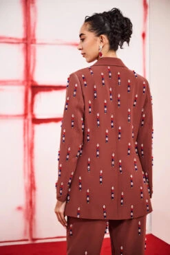 Brown Crystal Blazer Set -Lillys Clothing Shop JBF 4105