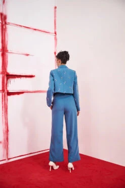 Teal Crop Blazer Set -Lillys Clothing Shop JBF 4555