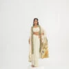 Cream Dotted Bralette And Skirt With Cream Mughal Garden Cape Set -Lillys Clothing Shop JB 519 98336608 46fe 4f3a 89ed 37dd0a5664d6