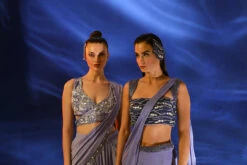 Purple Amaris Gharara Saree With Embroidered Bustier -Lillys Clothing Shop Jade 2373copy