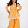 Mulmul Cotton Jolie Kurta Orange With Jolie Pant Orange