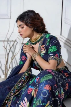 Pocket Kali Lehenga With Front Open Blouse & Heavy Embroidered Dupatta -Lillys Clothing Shop JuhiBengani OY001 10