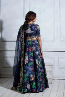 Pocket Kali Lehenga With Front Open Blouse & Heavy Embroidered Dupatta -Lillys Clothing Shop JuhiBengani OY001 11