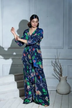 Front Button Blazer Set With Printed Belt -Lillys Clothing Shop JuhiBengani OY005 2