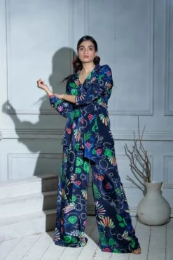 Front Button Blazer Set With Printed Belt -Lillys Clothing Shop JuhiBengani OY005 3