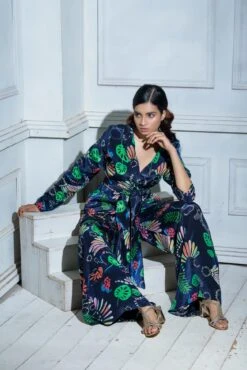 Front Button Blazer Set With Printed Belt -Lillys Clothing Shop JuhiBengani OY005 6