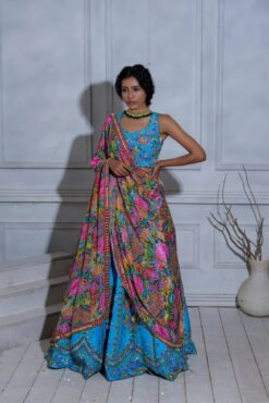 Heavy Embroidered Lehenga With Printed Dupatta
