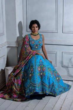 Heavy Embroidered Lehenga With Printed Dupatta 9 Heavy Embroidered Lehenga With Printed Dupatta -Lillys Clothing Shop JuhiBengani OY012 4