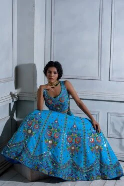 Heavy Embroidered Lehenga With Printed Dupatta 14 Heavy Embroidered Lehenga With Printed Dupatta -Lillys Clothing Shop JuhiBengani OY012 7