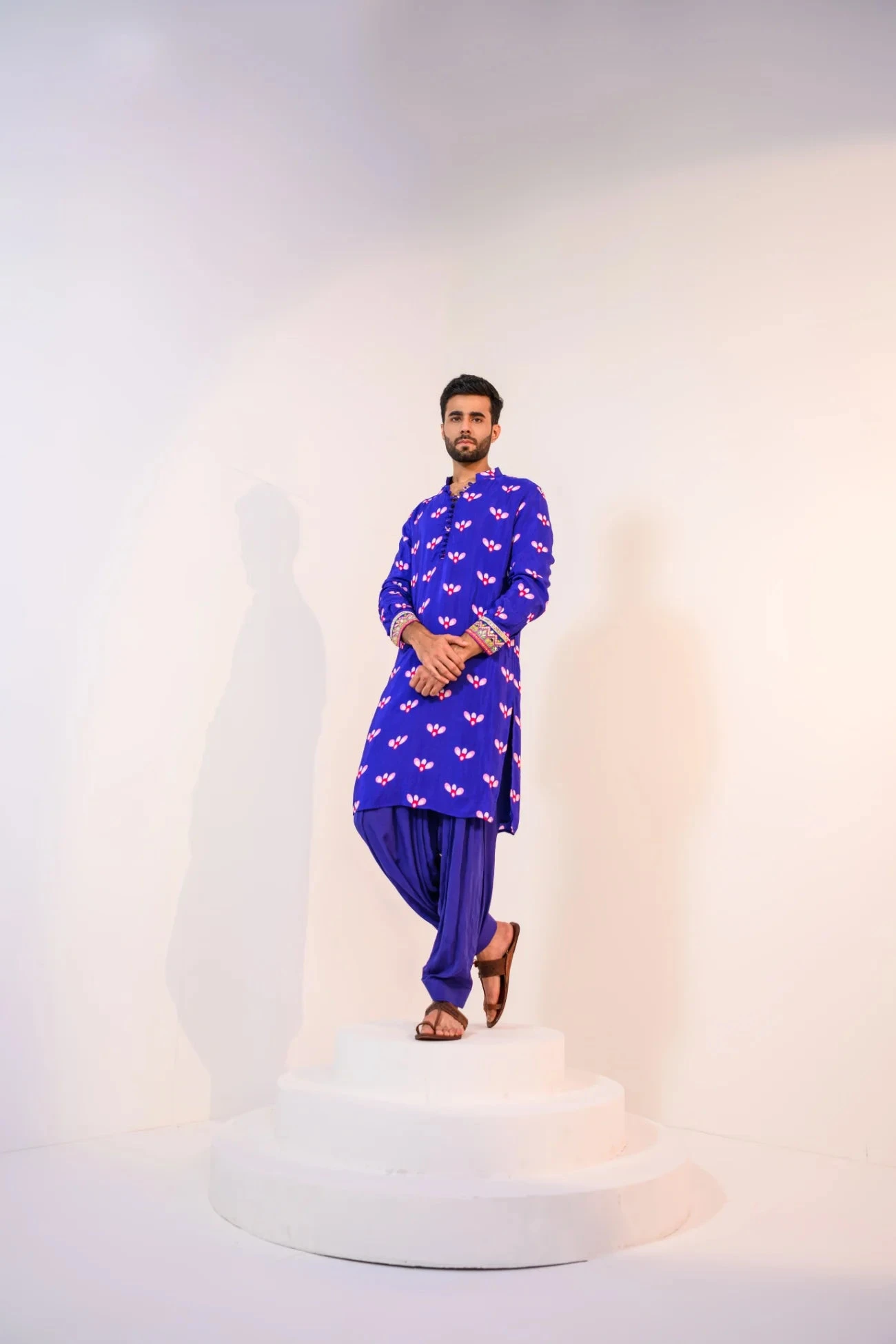 Indica Kurta With Embelished Cuff And Cowl Pants 3 Indica Kurta With Embelished Cuff And Cowl Pants - Image 3