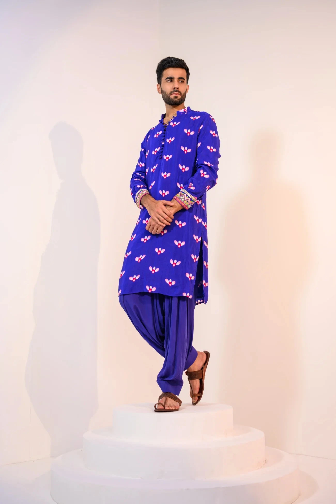 Indica Kurta With Embelished Cuff And Cowl Pants 4 Indica Kurta With Embelished Cuff And Cowl Pants - Image 4