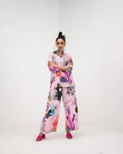 Coral Pant Shirt Coord Set