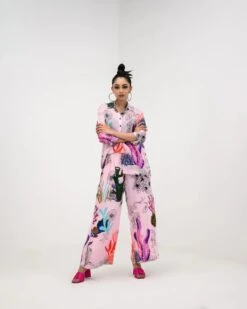 Coral Pant Shirt Coord Set