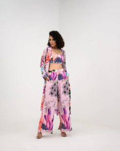 Coral Pant, Bralette And Jacket Set