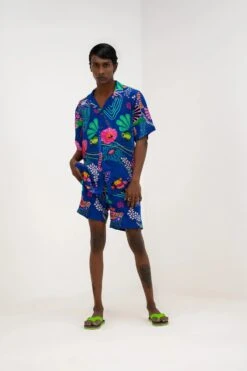 Marine Short And Half Sleeve Shirt Set Men