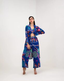 Marine Pant, Bralette And Jacket Set