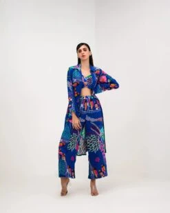 Marine Pant, Bralette And Jacket Set