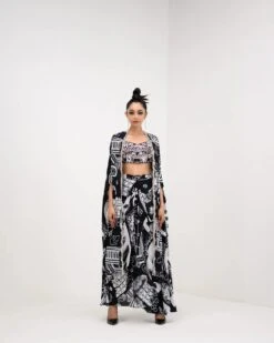 Yin Dhoti Skirt Set With Embroidered Bralette -Lillys Clothing Shop JuhiBengani SUYI01 1