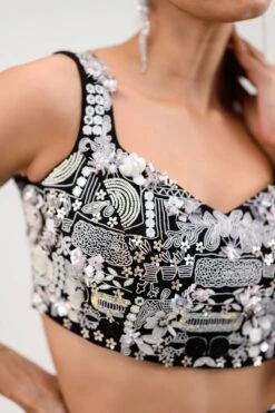 Yin Dhoti Skirt Set With Embroidered Bralette -Lillys Clothing Shop JuhiBengani SUYI01 13