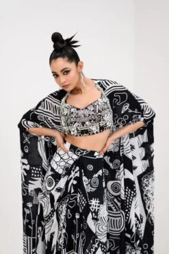 Yin Dhoti Skirt Set With Embroidered Bralette -Lillys Clothing Shop JuhiBengani SUYI01 8