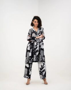 Yin Pleated Kaftan With Pants