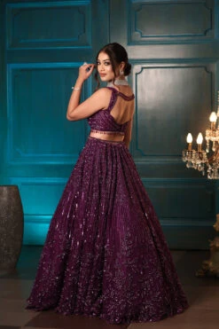 Purple Floral Lehenga 9 Purple Floral Lehenga -Lillys Clothing Shop KR3 3827