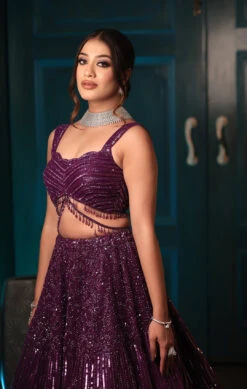 Purple Floral Lehenga 10 Purple Floral Lehenga -Lillys Clothing Shop KR3 3855