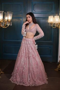 Dusky Pink Bridal Lehenga