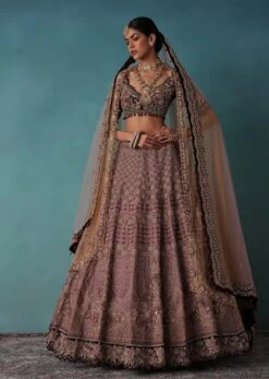 Petal Pink Bridal Lehenga And Blouse Set With 3D Embroidery -Lillys Clothing Shop Ka142