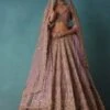 Bloom Pink Bridal Lehenga In Raw Silk With Hand Embroidery