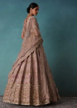 Bloom Pink Bridal Lehenga In Raw Silk With Hand Embroidery -Lillys Clothing Shop Kal429