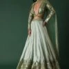 Light Green Foil Printed Bridal Lehenga And Blouse In Organza 19 Light Green Foil Printed Bridal Lehenga And Blouse In Organza -Lillys Clothing Shop Kal63