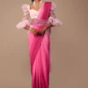 Ombre Pink Satin Saree With Hand Embroidered Belt -Lillys Clothing Shop Kalki1210