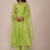 Parrot Green Suit Set In Art Silk With Tassels On The Sleeves And Dupatta -Lillys Clothing Shop Kalki1840