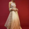 Off White Anarkali Suit With Halter Neckline And Adorned In Multicolored Hand Embroidered Floral Design On The Bodice 13 Off White Anarkali Suit With Halter Neckline And Adorned In Multicolored Hand Embroidered Floral Design On The Bodice -Lillys Clothing Shop Kalki19630