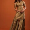 Golden Sharara Suit With Woven Floral Motifs -Lillys Clothing Shop Kalki825
