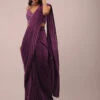 Hollyhock Purple Ready Pleated Saree With A Spaghetti Straps Crop Top In Sequins Embroidery 6 Hollyhock Purple Ready Pleated Saree With A Spaghetti Straps Crop Top In Sequins Embroidery -Lillys Clothing Shop Kalki895