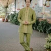 Green Brocade Kurta And Pant Co-ord Set -Lillys Clothing Shop Kalkimens13