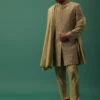 Green Indo-Sherwani Set With Heavy Hand Embroidery -Lillys Clothing Shop Kalkimens185